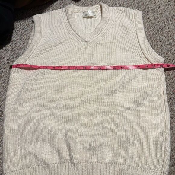 Zara White Ribbed Knit Oversized Sweater Vest- Size Small - Picture 5 of 8
